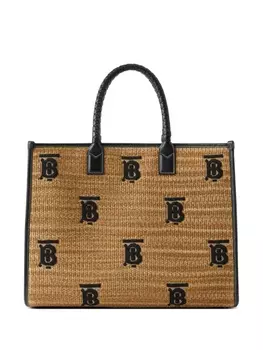 Сумка-тоут Burberry Freya среднего размера, нейтральный цвет