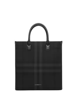 Burberry сумка-тоут в клетку, черный