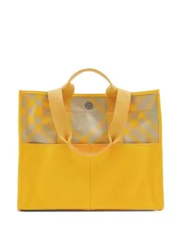 Burberry сумка-тоут в клетку, желтый