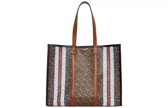 Burberry Сумка-туба из хлопка с монограммой, сумка-мессенджер, унисекс, коричневого цвета