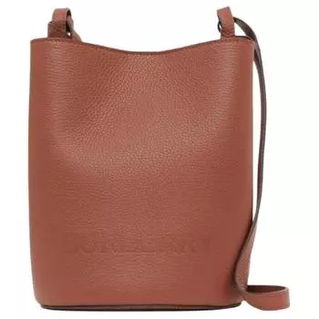 Burberry Сумка-ведро из телячьей кожи, переносная сумка через плечо, женская, коричневого цвета