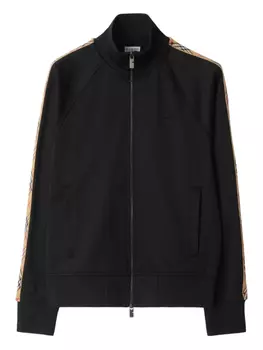 Burberry толстовка с отделкой в клетку, черный