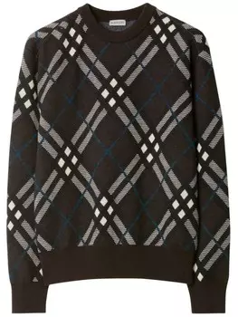 Burberry толстовка в клетку, коричневый