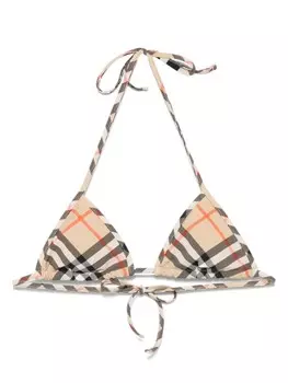 Burberry топ бикини в клетку, нейтральный
