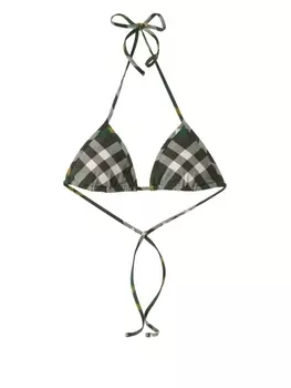 Burberry топ бикини в клетку, зеленый