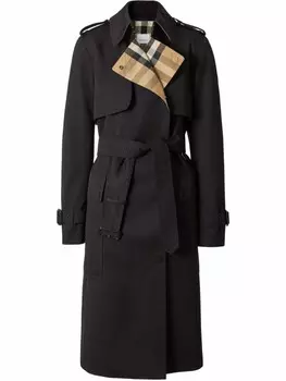 Burberry тренч с контрастными лацканами, черный