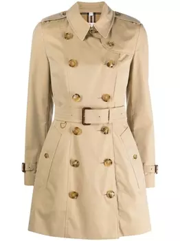 Burberry тренч Short Kensington, нейтральный цвет