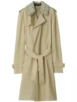 Burberry тренч со съемным воротником, нейтральный цвет