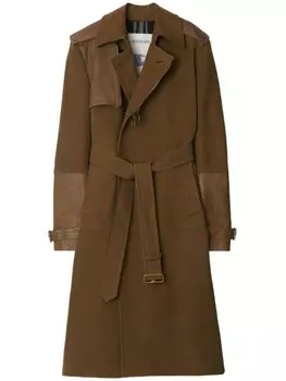 Burberry тренч со вставками, коричневый