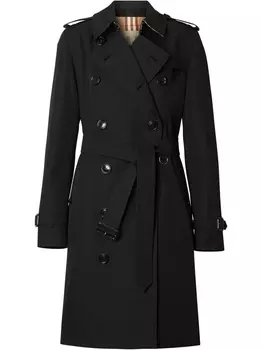 Burberry тренч The Kensington Heritage длины миди, черный