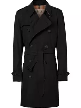 Burberry тренч The Kensington Heritage длины миди, черный