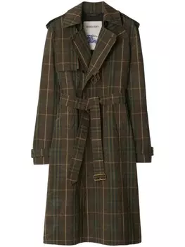 Burberry тренч в клетку, коричневый