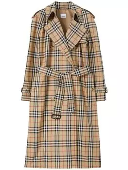 Burberry тренч в клетку Vintage Check, нейтральный цвет