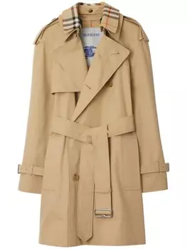 Burberry тренч в клетку Vintage Check, нейтральный цвет