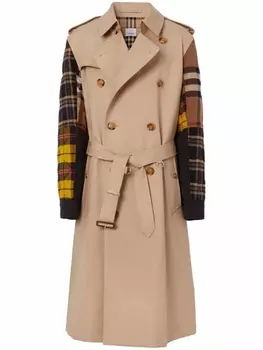 Burberry тренч в технике пэчворк, коричневый