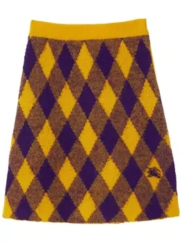 Burberry трикотажная юбка Argyle, желтый