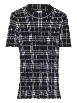 Burberry трикотажный топ в клетку, синий