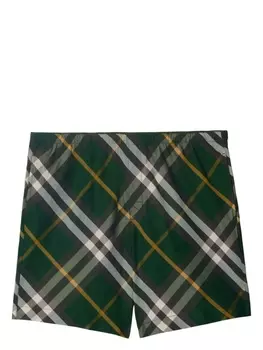Burberry твиловые плавки-шорты в клетку, зеленый
