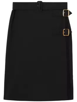 Burberry юбка миди с поясом, черный