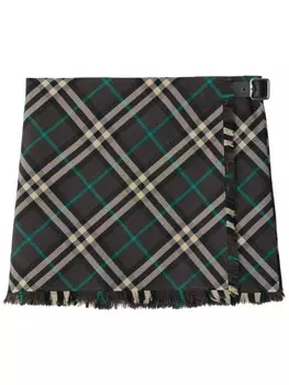 Burberry юбка мини в клетку, серый