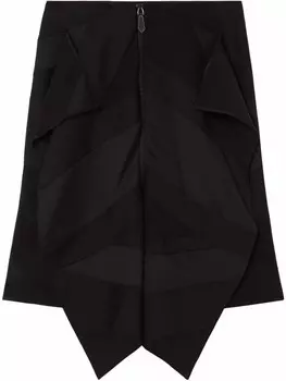 Burberry юбка с драпировкой, черный