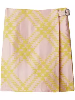 Burberry юбка в клетку со складками, розовый