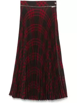 Burberry юбка в складку в клетку, серый