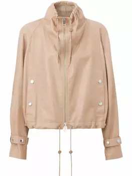 Burberry укороченная кожаная куртка, нейтральный
