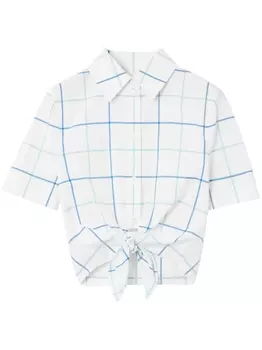 Burberry укороченная рубашка в клетку, белый