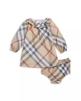 Burberry унисекс платье в клетку Emmeline и комплект шароваров – для малышей, коричневый/бежевый