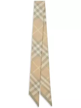 Burberry узкий платок в клетку House Check, нейтральный цвет