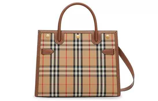 Burberry Винтажная хлопковая сумка, сумка через плечо, женская сумка среднего размера, бежевый цвет, архив
