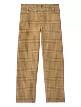 Burberry вельветовые брюки в клетку, нейтральный