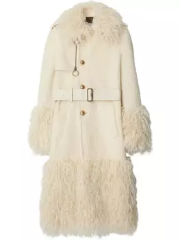 Burberry вельветовый тренч, белый