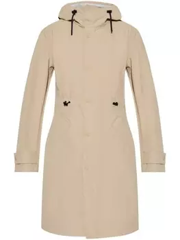 Burberry водонепроницаемое пальто с капюшоном, нейтральный цвет