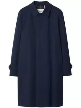 Burberry водонепроницаемый хлопковый автомобильный плащ, синий