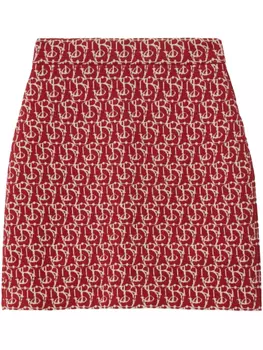 Burberry жаккардовая юбка с логотипом B, красный