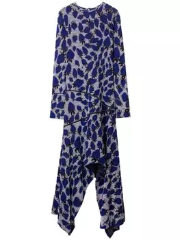 Burberry жаккардовое платье с узором, синий