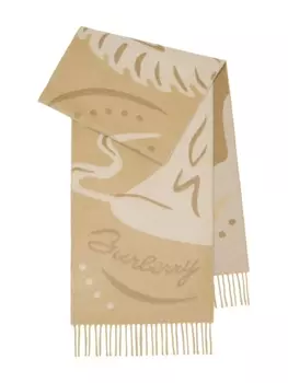 Burberry жаккардовый шарф Mirrored Horse, нейтральный цвет