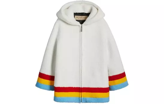 Куртка женская Burberry меховая, белый / желтый / синий / красный