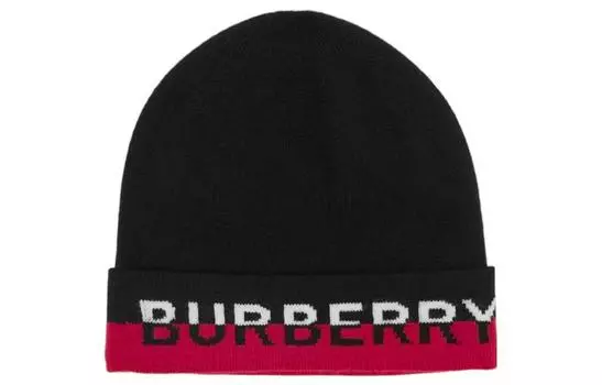 Burberry Женская шапка-бини из кашемира и полиамида, черная