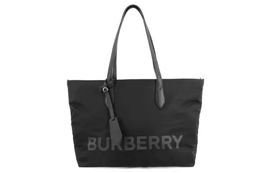 Burberry Женская сумка-шоппер из нейлона, сумка-шоппер, сумка через плечо, туба, чисто-черная