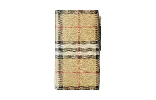 Burberry Женский полиуретановый кошелек среднего размера, бежевый, архивный