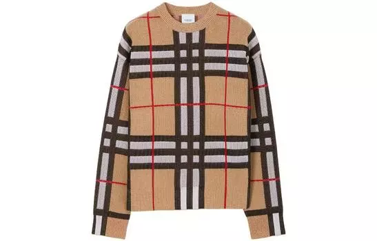 Свитер женский Burberry в клетку, коричневый