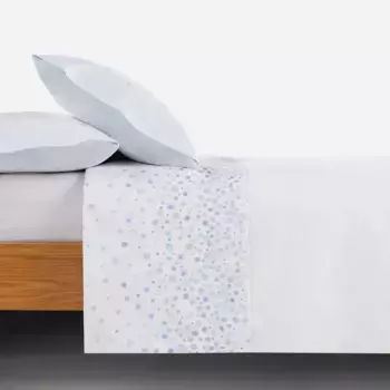 Burrito Blanco Milano Burrito Белый хлопковый комплект простыней, синий