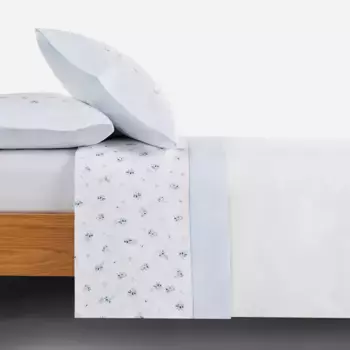 Burrito Blanco Набор белого хлопкового простыня «Тоскана Буррито», синий