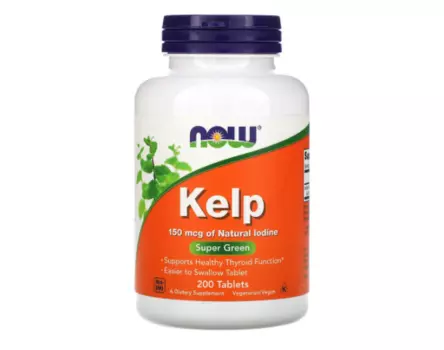 Бурые водоросли NOW Foods 150 мкг, 200 таблеток
