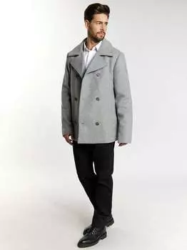 Бушлат из смесовой шерсти Dreimaster, серый