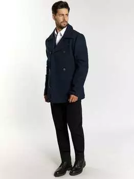 Бушлат из смесовой шерсти Dreimaster, синий