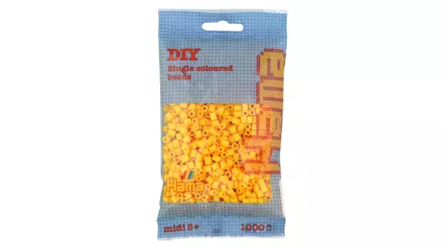 Бусины для глажки в мешочке, около 1000 штук, желтые Hama Perlen